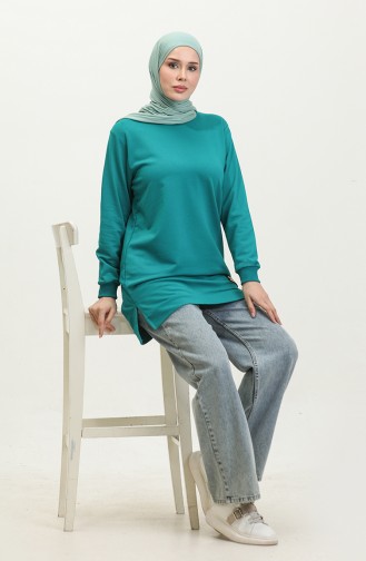 Two Thread Combed Cotton Tunic 280128-10 Emerald Green 280128-10