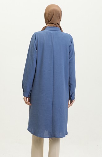 Tunique Hijab Femme Grande Taille Tissu Ayrobin 5078 Indigo 5078.İndigo