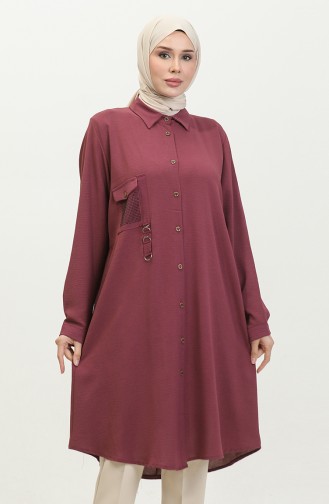 Large Size Tunic Hijab Women Ayrobin Fabric 5078 Plum 5078.Mürdüm