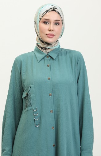 تونيك حجاب نسائي مقاس كبير قماش أيروبين 5078 أخضر مائي 5078.su yeşili