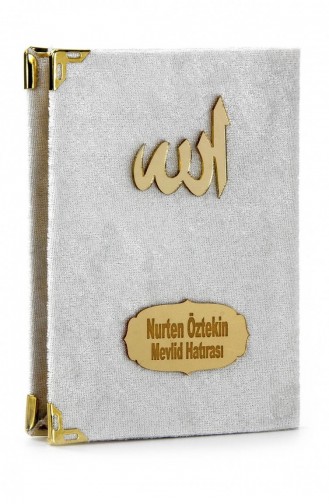 20 Stück Wirtschaftliche Mit Samt überzogene Yasin-Bücher Mit Personalisiertem Teller Taschenformat Weiße Farbe Mevlit-Geschenk 4897654300390 4897654300390