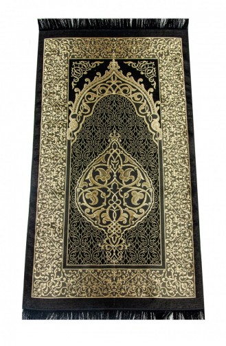 Ekonomik Osmanlı Desen Tafta Seccade Siyah 4897654300747