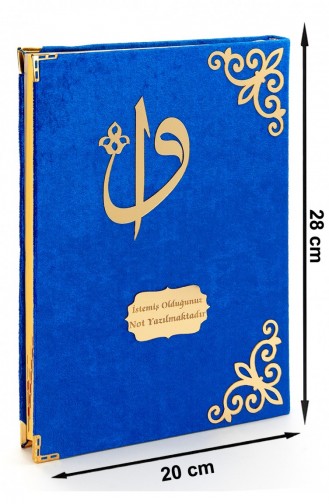 Cadeau Recouvert De Velours Nom Personnalisé Plexi à Motifs Arabe Rahle Boy Coran Bleu Foncé 4897654301161 4897654301161