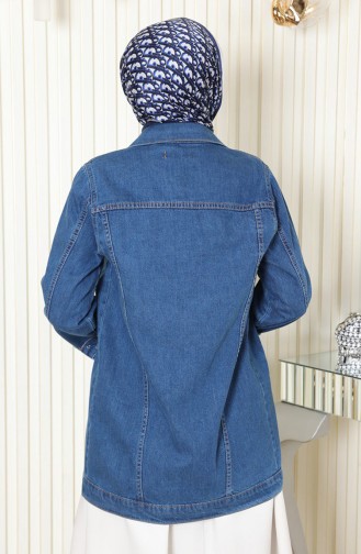 Buttoned Denim Jacket Petrol 6009 15150