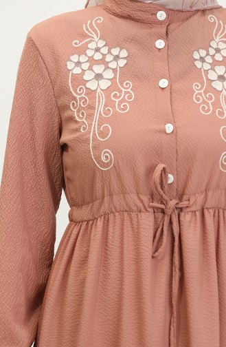 Half Button Embroidered Dress 0381-06 Onion Peel 0381-06