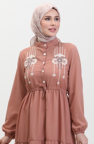 Embroidered String Belted Dress 0382-03 Onion Peel 0382-03