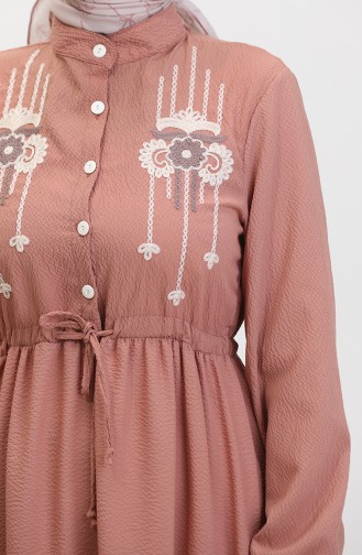 Embroidered String Belted Dress 0382-03 Onion Peel 0382-03