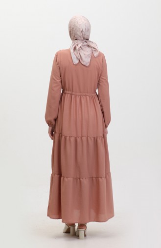 Kleid Mit Besticktem String Und Gürtel 0382-03 Zwiebelhaut 0382-03