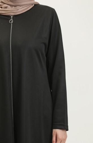 Robe De Prière Longue Avec Fermeture éclair Pour Femme Grande Taille Hijab Complet Noir 7128 7128.siyah