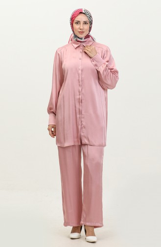 Ensemble Deux Pièces Tunique Pantalon 11301-01 Rose Poudré 11301-01