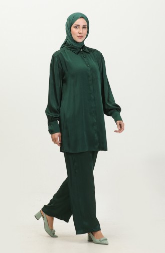 Ensemble Deux Pièces Tunique Pantalon 11301-05 Vert Emeraude 11301-05