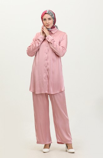 Ensemble Deux Pièces Tunique Pantalon 11304-01 Rose Poudré 11304-01