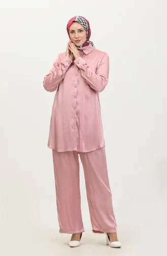 Tunik Pantolon İkili Takım 11304-01 Gül Kurusu