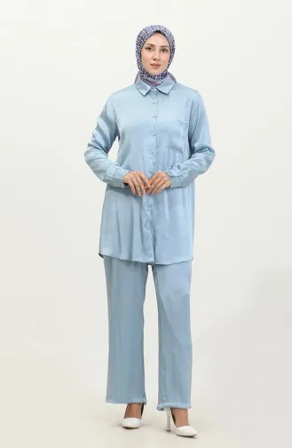 Ensemble Deux Pièces Tunique Pantalon 11304-03 Bleu 11304-03