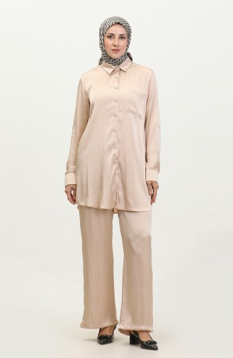 Tunic Pants Two Piece Suit 11304-05 Beige 11304-05