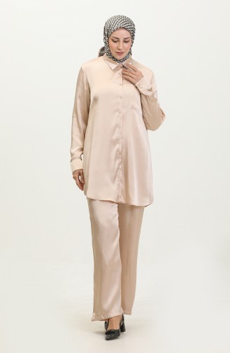 Tunic Pants Two Piece Suit 11304-05 Beige 11304-05