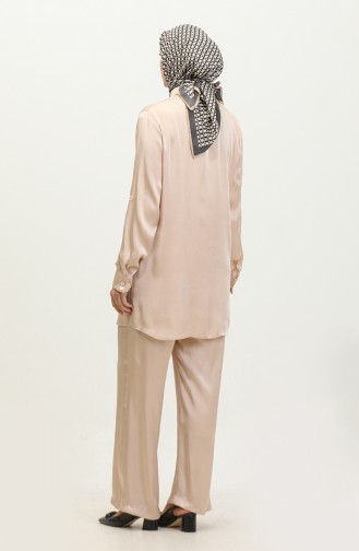 Tunic Pants Two Piece Suit 11304-05 Beige 11304-05