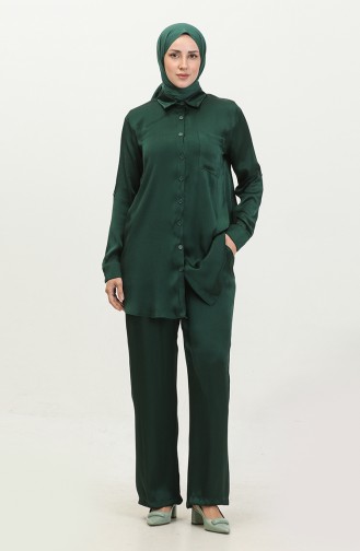 Tunic Pants Two Piece Suit 11304-06 Emerald Green 11304-06