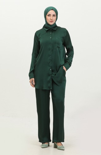 Ensemble Deux Pièces Tunique Pantalon 11304-06 Vert Emeraude 11304-06