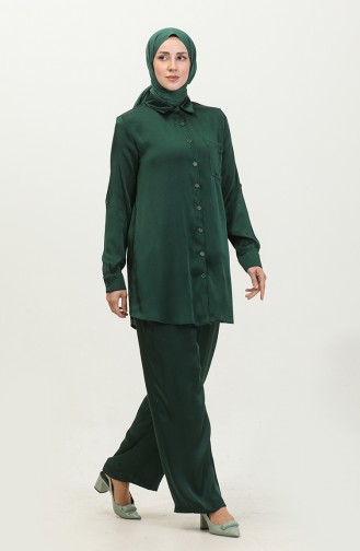 Tunic Pants Two Piece Suit 11304-06 Emerald Green 11304-06