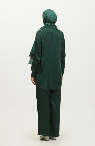 Tunik Pantolon İkili Takım 11304-06 Zümrüt Yeşili