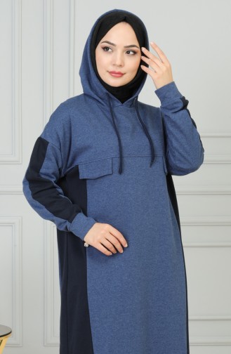 Sportkleid Mit Kapuze 3027-03 Indigo 3027-03