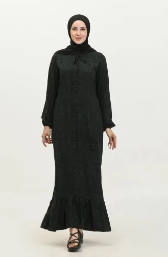 فستان فيسكوز طويل 6677-01 أخضر 6677-01