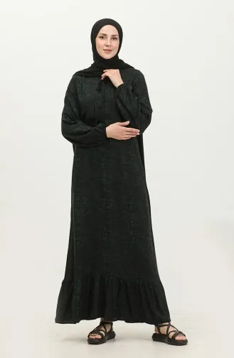 فستان فيسكوز طويل 6677-01 أخضر 6677-01