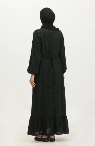 فستان فيسكوز طويل 6677-01 أخضر 6677-01
