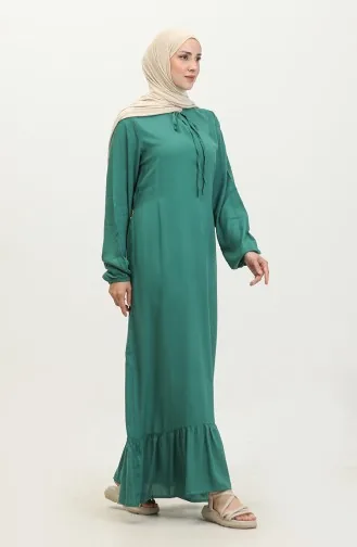 Viscose Jurk Met Lange Mouwen 6699-17 Groen 6699-17