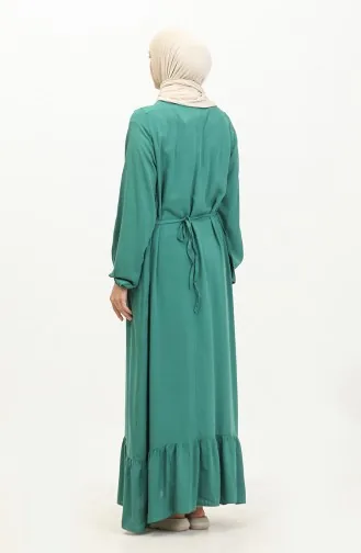 Viscose Jurk Met Lange Mouwen 6699-17 Groen 6699-17