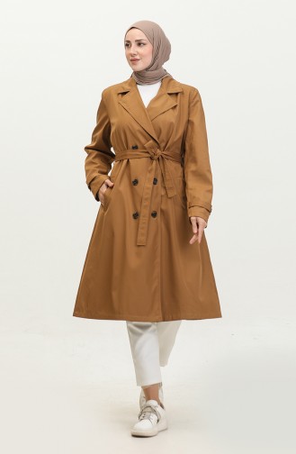 Lange Damestrenchcoat Met Riem Groot Formaat 8549 Tan 8549.TABA