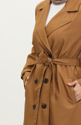 Langer Trenchcoat Für Damen In Großen Größen Mit Gürtel 8549 Hellbraun 8549.TABA