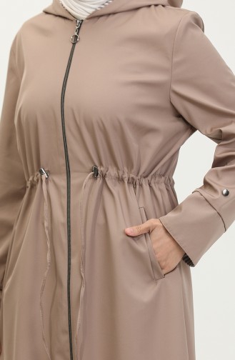 Langer Hijab-Trenchcoat Für Damen Großer Trenchcoat Mit Reißverschluss 8644 Nerz 8644.vizon