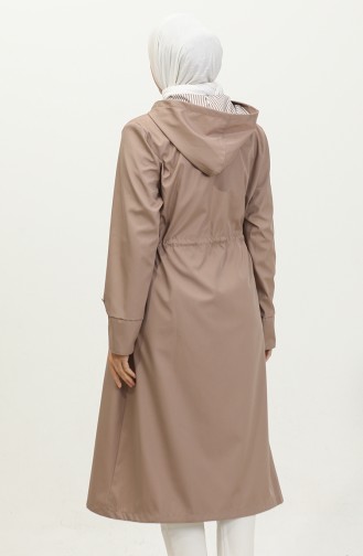 Trench Long Hijab Femme Grande Taille Trench Zippé 8644 Vison 8644.vizon