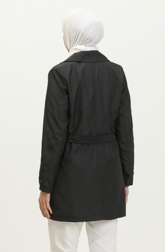 Damen-Trenchcoat In Großen Größen Hijab Zweireihiges Kleid Cik Trenc 8656 Schwarz 8656.siyah