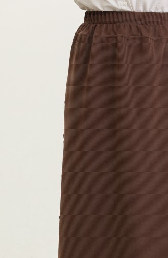 Plus Size Button Detailed Skirt 4206-01 Mink 4206-01