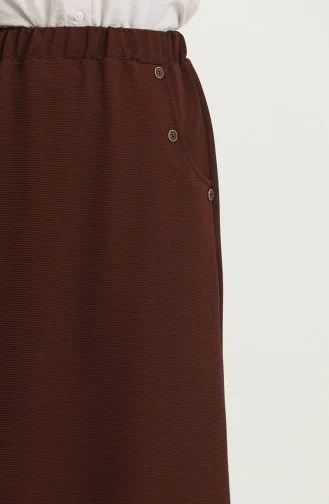 Jupe Détail Boutons Grande Taille 4208-02 Tan 4208-02