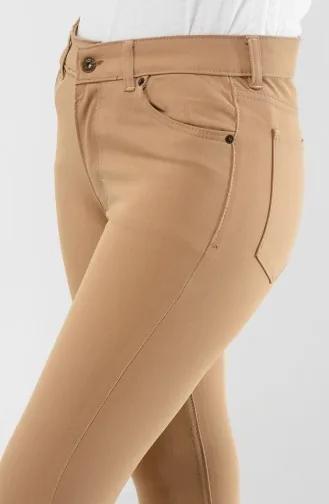 Dar Paça Kot Pantolon 30491-01 Sütlü Kahve