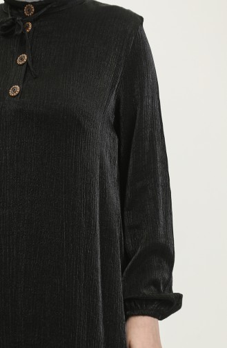 Düğme Detaylı Tunik Pantolon İkili Takım 11302-02 Siyah