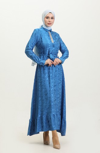 Gemustertes Kleid Mit Hemdkragen 81854-07 Saks 81854-07