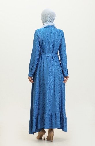 Gemustertes Kleid Mit Hemdkragen 81854-07 Saks 81854-07