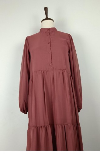 Half Buttoned Dress Dried Rose 7810 1164