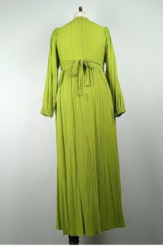 فستان مقاس كبير مزين بالدانتيل أخضر 7836 1169