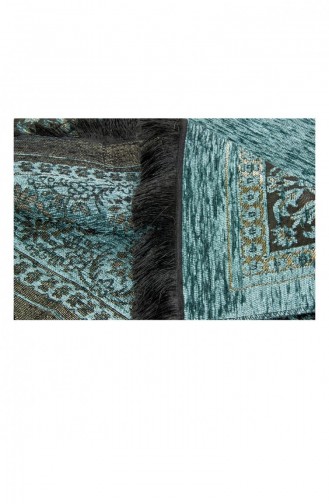 Luxuriöser Dicker Chenille-Gebetsteppich Mit Mihrab-Blau 0000000852259 0000000852259