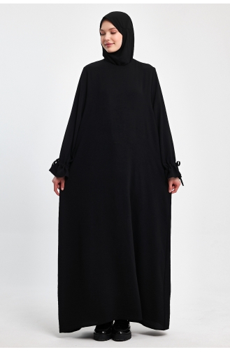 İhya Textile Große Größe Tunnelärmel Bequemes Kleid KTEM02-01 Schwarz 02-01