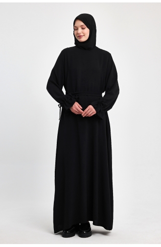 İhya Textile – Robe Confortable à Manches Tunnel Grande Taille KTEM02-01 Noire 02-01