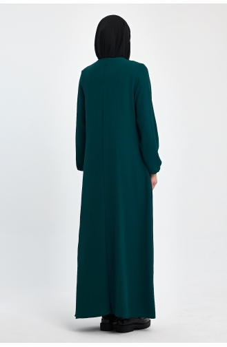 İhya Textile Große Größe Plissee Bequemes Modell Einfarbiges Kleid PRMD01-03 Petrolblau 01-03