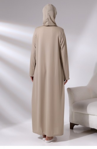 Vizon Kadın Fermuarlı Tek Parça Kendinden Örtülü Namaz Elbisesi 01 Nmz 018143
