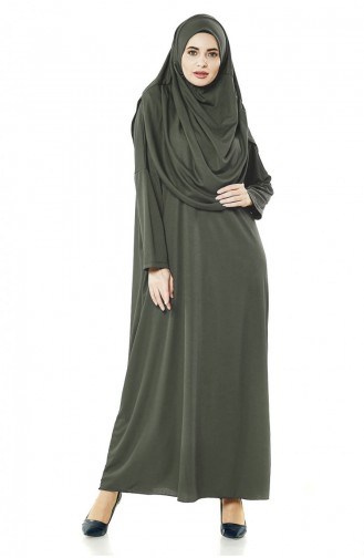 فستان صلاة كاكي، تصميم رافزا، سجادة صلاة ومسبحة، طقم عبادة 05 15 3155 05.15.3155